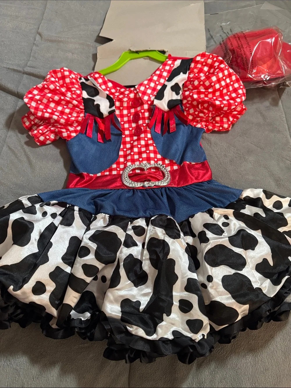 Goodmark rodeo princess Halloween Cowgirl Costume Dress red blue black Sz: 3-4T